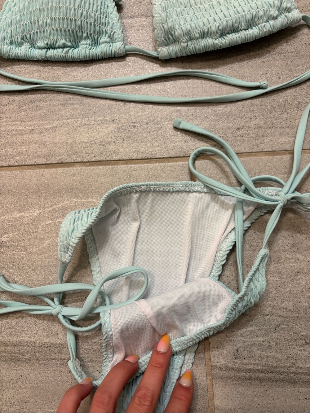 Smocked Triangle Bikini Set - Picture 5 of 8